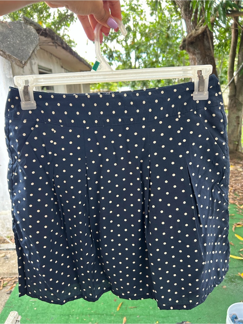 Van Heusen Navy Blue Polka Dot Skater Skirt